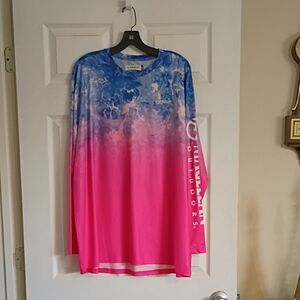 Magellan Outdoors Blue-to-Pink Ombre Performance Long Sleeve Shirt